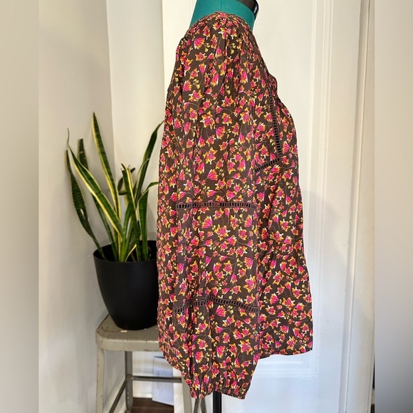 Pioneer Woman Embellished Split Neck Blouse large (12-14) pink brown - Picture 6 of 13